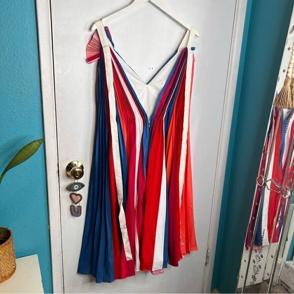 PRABAL GURÚNG made in the USA SILK PLEADED MULTICOLORED FUN - Picture 6 of 8